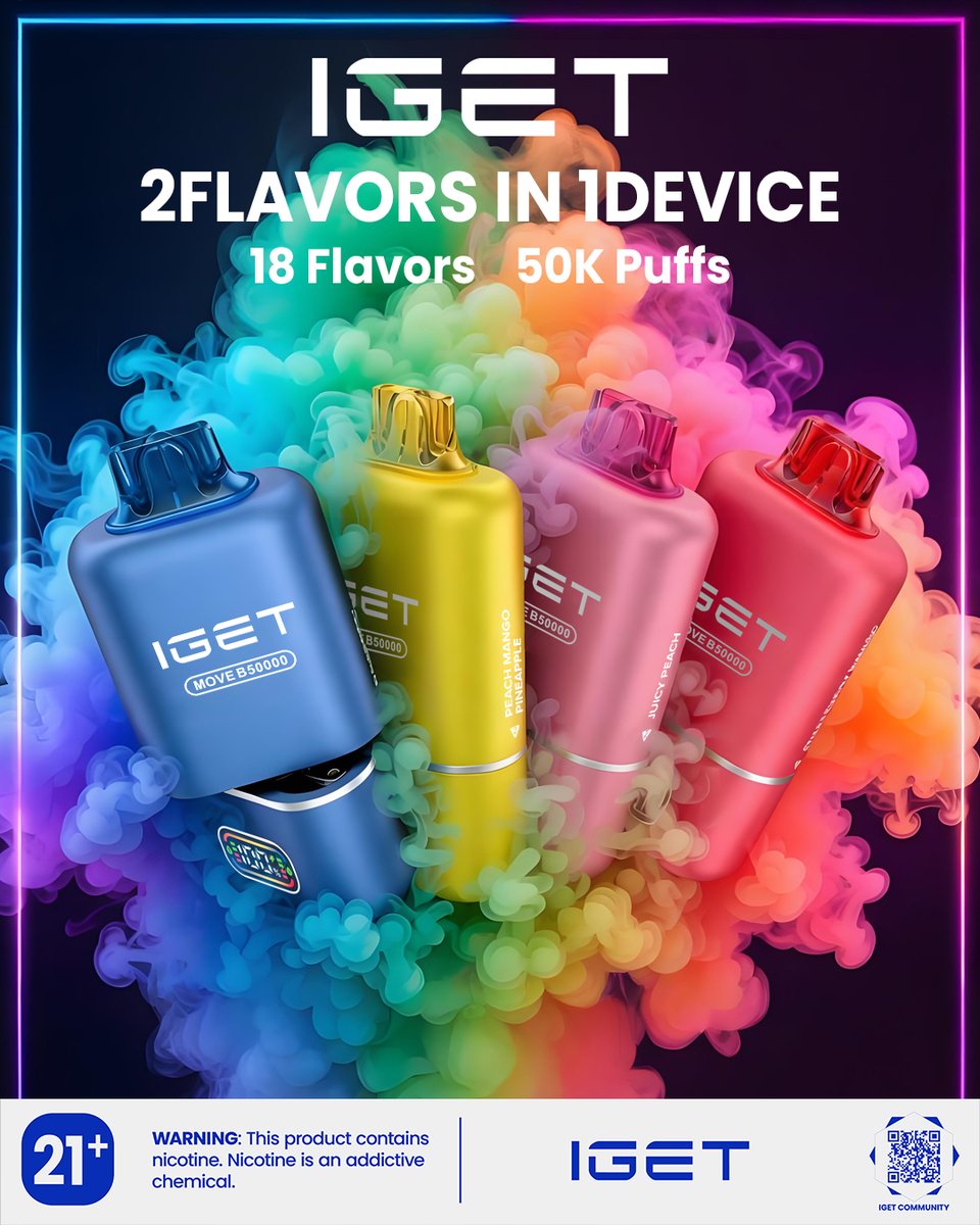 💫 Meet your new daily companion: IGET MOVE B50000, with 35ml capacity, long-lasting battery, and 18 unique flavors to keep your vibe going all day long. ✨#vape #vapelife #vapeon #vapecommunity #vaping #vapefam #IGET#iget move B50000