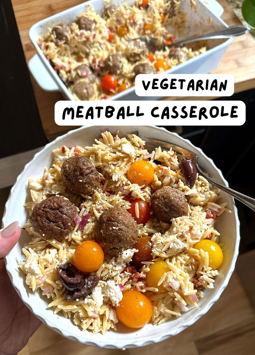 liveeatlearn's tweet photo. We've been loving this vegetarian dump-and-bake dinner! Mediterranean meatballs with orzo https://t.co/ujDS48e6Qh https://t.co/MQeupIvuhS
