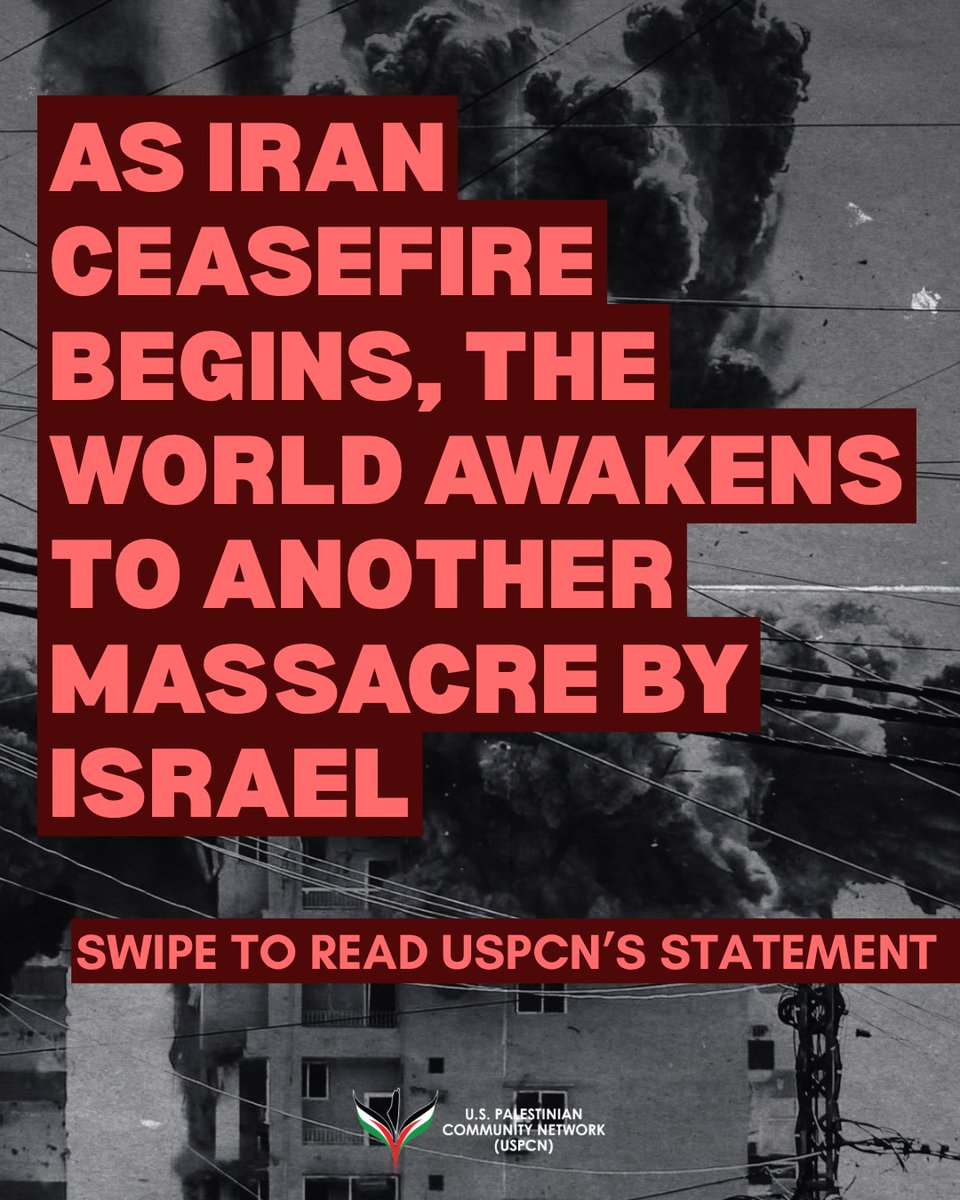 uspcn's tweet image. #READ: USPCN statement on Israel's horrific massacre in Lebanon that killed 100s, plus the "ceasefire" based on Iran's 10-point plan to end the U.S. / Israeli war on the Islamic Republic, Lebanon, and Palestine!

Read here: docs.google.com/document/d/1HM…

#IranWar‌ thread 1 of 5.