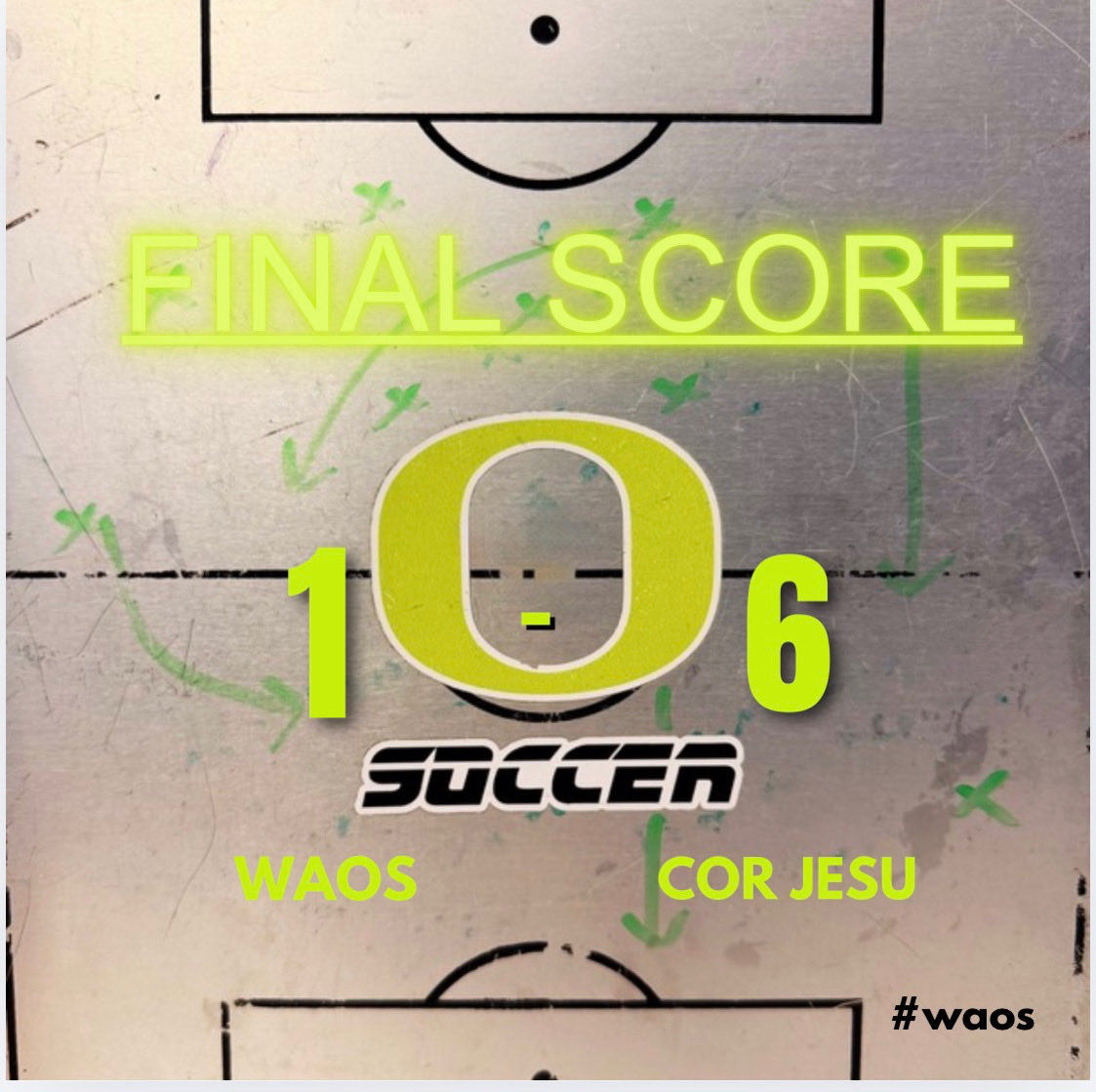 Coachguns's tweet image. 6-1 Loss to CJ
~
Goal: Maggie Krus
~
Welcome to the Jungle✨🐅
~
#waos