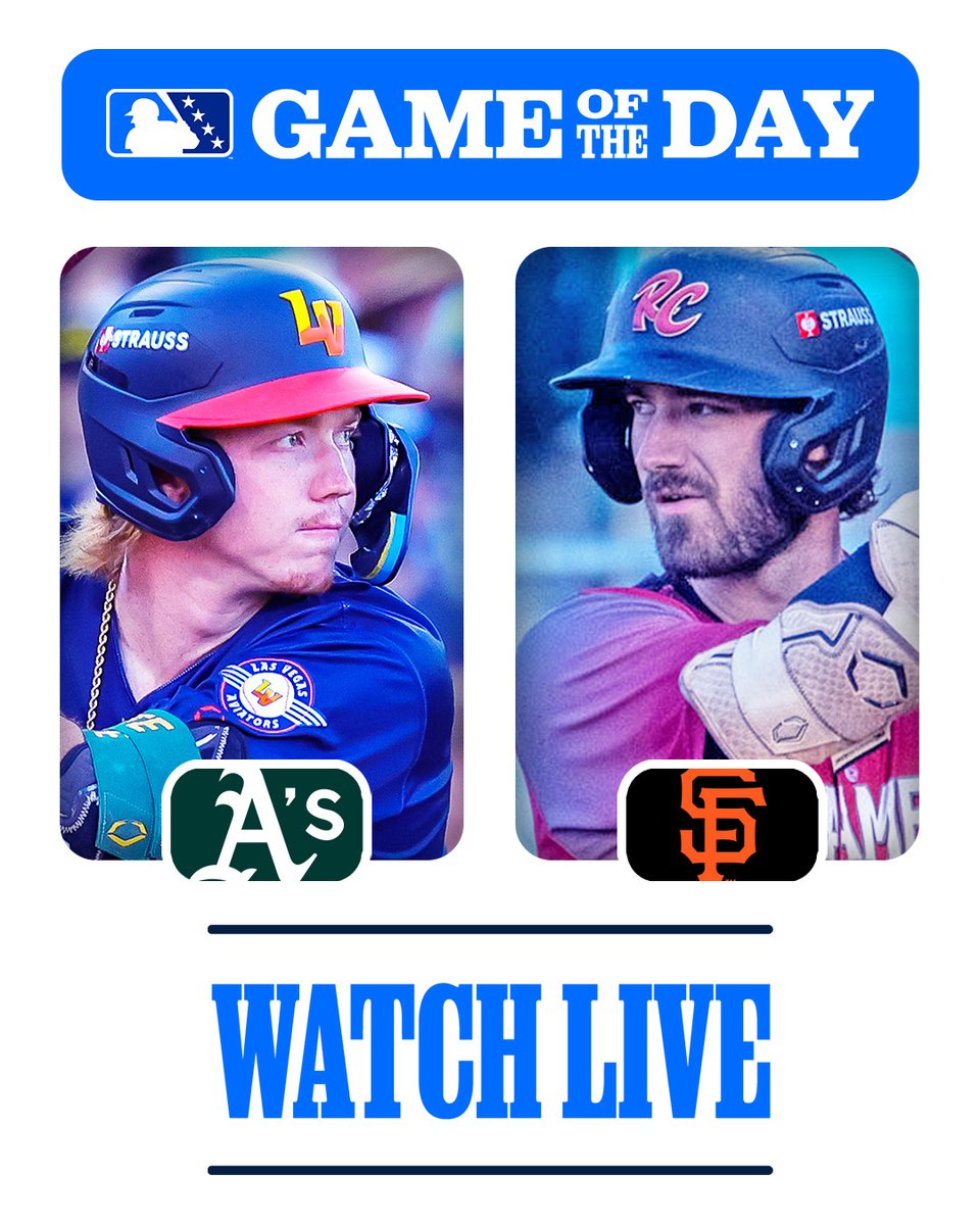 MLBPipeline's tweet image. Dynamic power/speed threat Henry Bolte
vs.
Slugger Bryce Eldridge, MLB's No. 2 first-base prospect

It's a high-octane battle between Triple-A #Athletics and #SFGiants prospects: atmlb.com/4bVNI5J