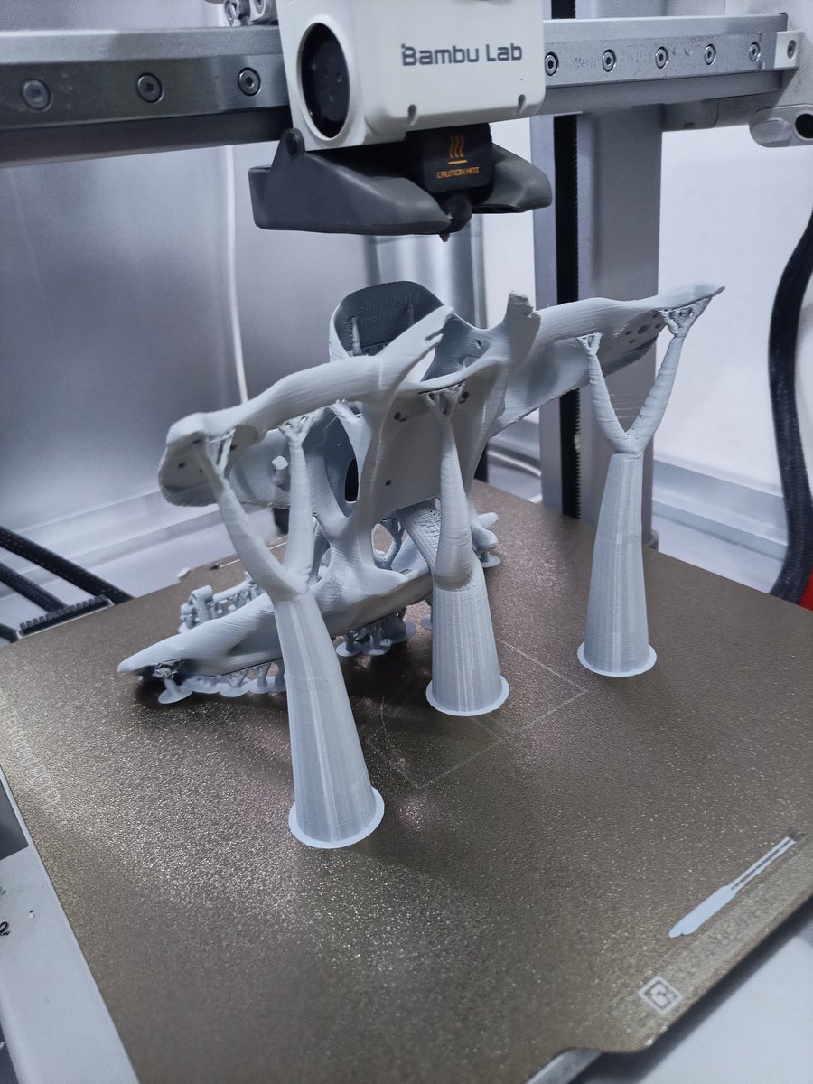 Trint3D's tweet photo. Drone frame 3D printing in progress 🚁

Complex geometries need precise support &amp; tuning. We print UAV parts from CAD with strength and accuracy.

Startups, students, makers — let’s build.

🌐 https://t.co/5Qg6yAhZK1

#3DPrinting #Drone #UAV #Prototyping #Trint3D https://t.co/aAbVPS6BF2