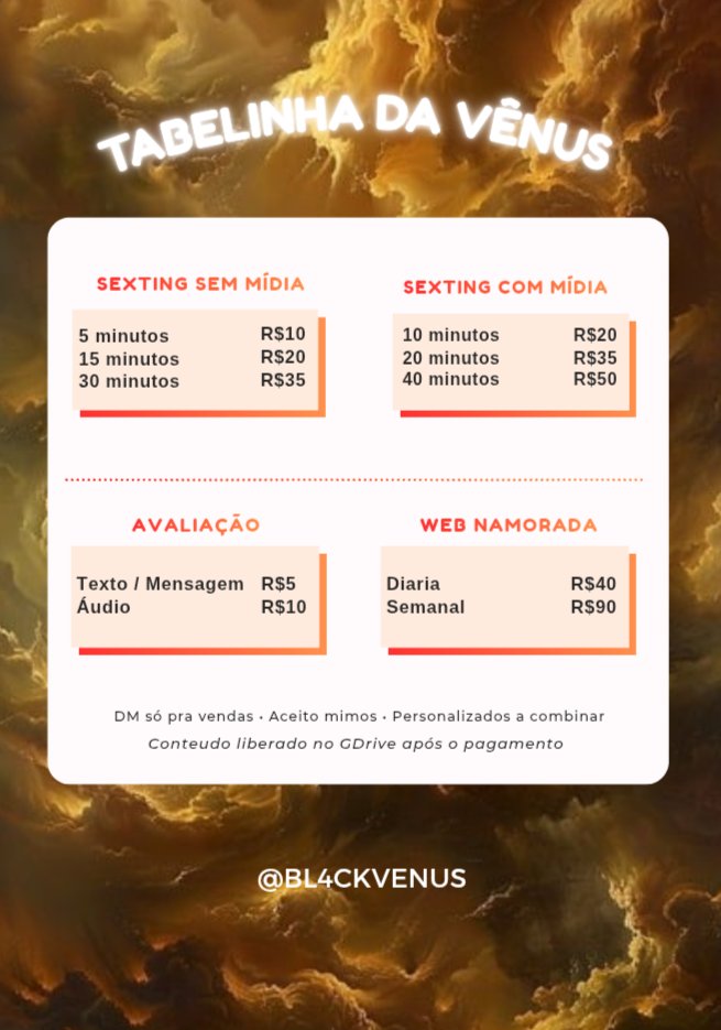 bl4ckvenusbbw's tweet photo. SUA GOSTOSA ESTÁ DISPONÍVEL PARA:

🧡 Sexting
🧡 Avaliação
🧡 Personalizado
🧡 Web namoro / Web corninho 
🧡 Venda de pack e avulso 

Me chama na dm amor! https://t.co/YgNKwlOw7c