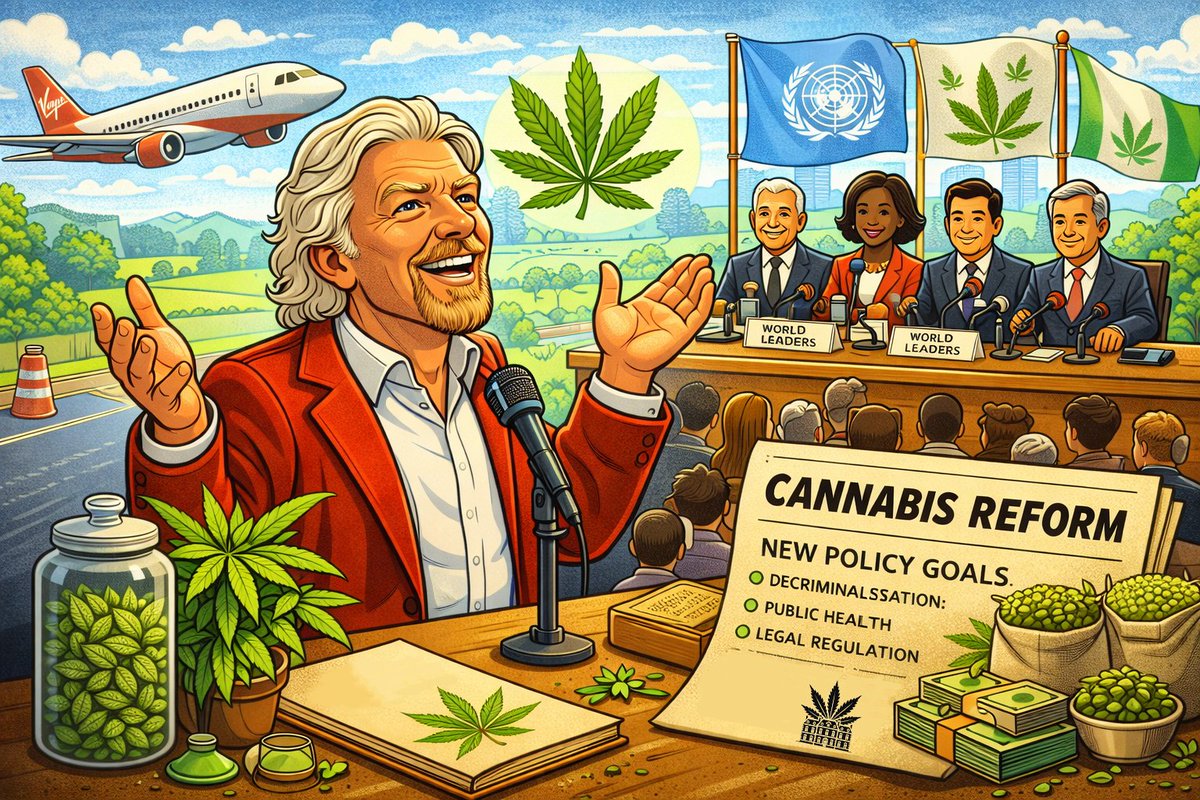 ✈️🌿 Richard Branson et le cannabis: moins une image, plus une ligne de réforme

Chez certaines figures publiques, le cannabis reste un sujet d’ambiance.
Chez Richard Branson, il devient surtout un sujet de politique, de réduction des risques et de régulation.
Depuis 2011,