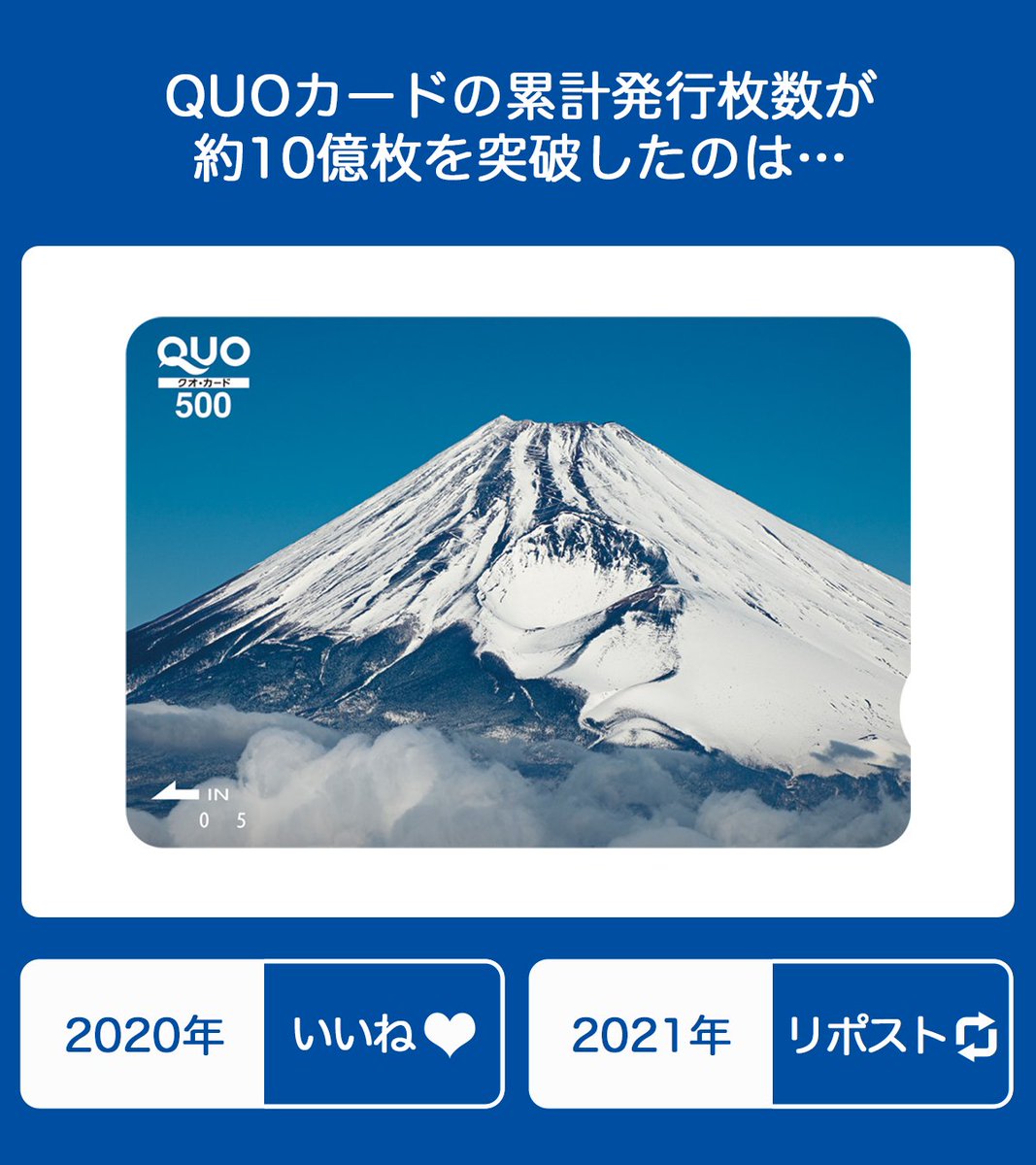 おはようございます(Q◡O)✨ 今日はQUOカードクイズ? QUOカードの累計 