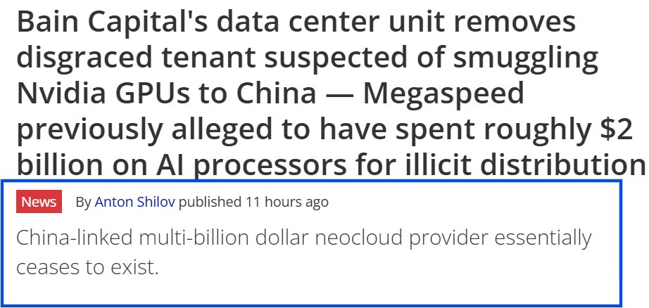 This big development was broadly ignored because of the ceasefire charade, while it spilled out a secret no neocloud wants the public to know: those companies essentially own no assets, neither GPUs nor infrastructure. As such, they can implode in the moment they run out of cash