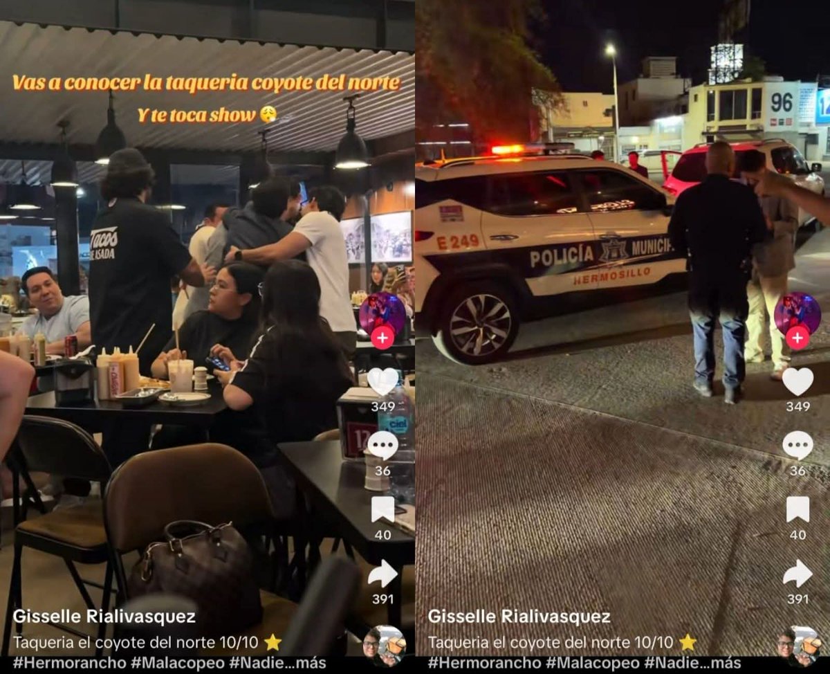 elmitoteromx's tweet photo. 🌮🚨 ¡Se arma el mitote en taquería de Carín León en Hermosillo!

El restaurante “El Coyote del Norte”, del cantante Carín León, se volvió tendencia en TikTok luego de un incidente registrado tras un reporte policiaco en el lugar.

📌 De acuerdo con versiones que circulan en redes, un hombre presuntamente bajo los efectos del alcohol habría causado daños dentro del establecimiento y se puso agresivo con un mesero.

👮‍♂️ Ante la situación, fue necesaria la intervención de elementos de la policía municipal de Hermosillo para controlar el incidente. Hasta el momento, no hay información oficial detallada sobre lo ocurrido.

⚠️ El caso ya genera conversación en redes sociales mientras que el nuevo negocio del cantante hermosillense sigue generando polémica. 

#ElMitotero #OrgullosamenteMitotero