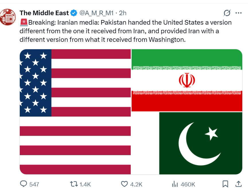Iranian media making this claim.
If true , all sides were played .
Markets surged on a false basis?
We will know by tomorrow.
On edge markets are giving up some gains today.