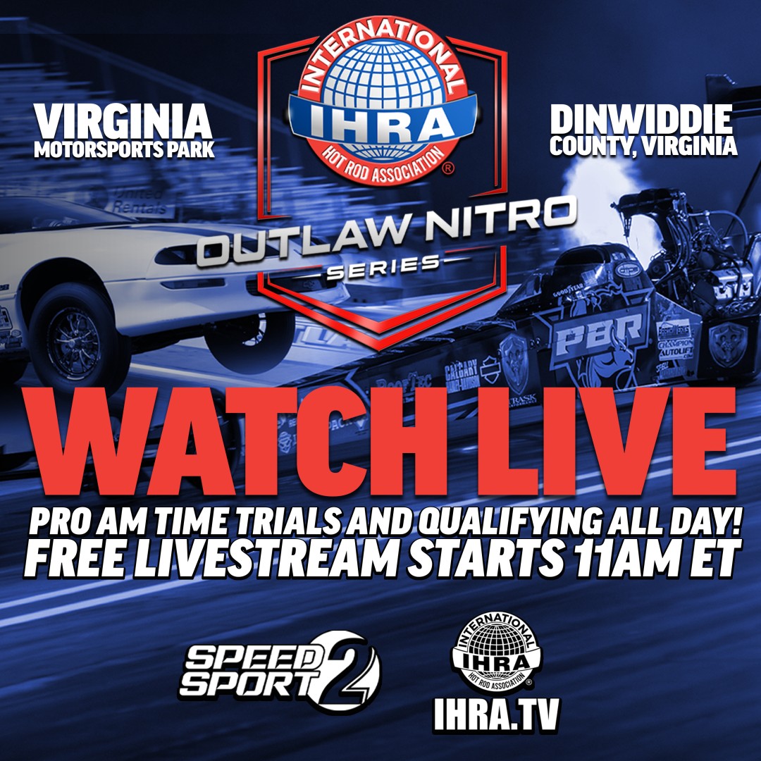 SPEEDSPORT1's tweet photo. UPDATED TIME: Watch IHRA Nitro Series Pro Am Time Trials and Qualifying LIVE Thursday beginning at 11am ET.

https://t.co/D39OAKYmRz https://t.co/5mlkJ45mwO