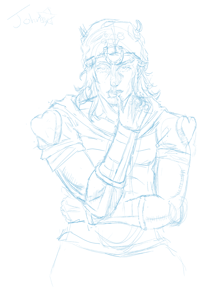 InkedAtrophy's tweet photo. johnny sketch to finish the night off

#artmoots #jjba #sbr https://t.co/RayerAfHrc