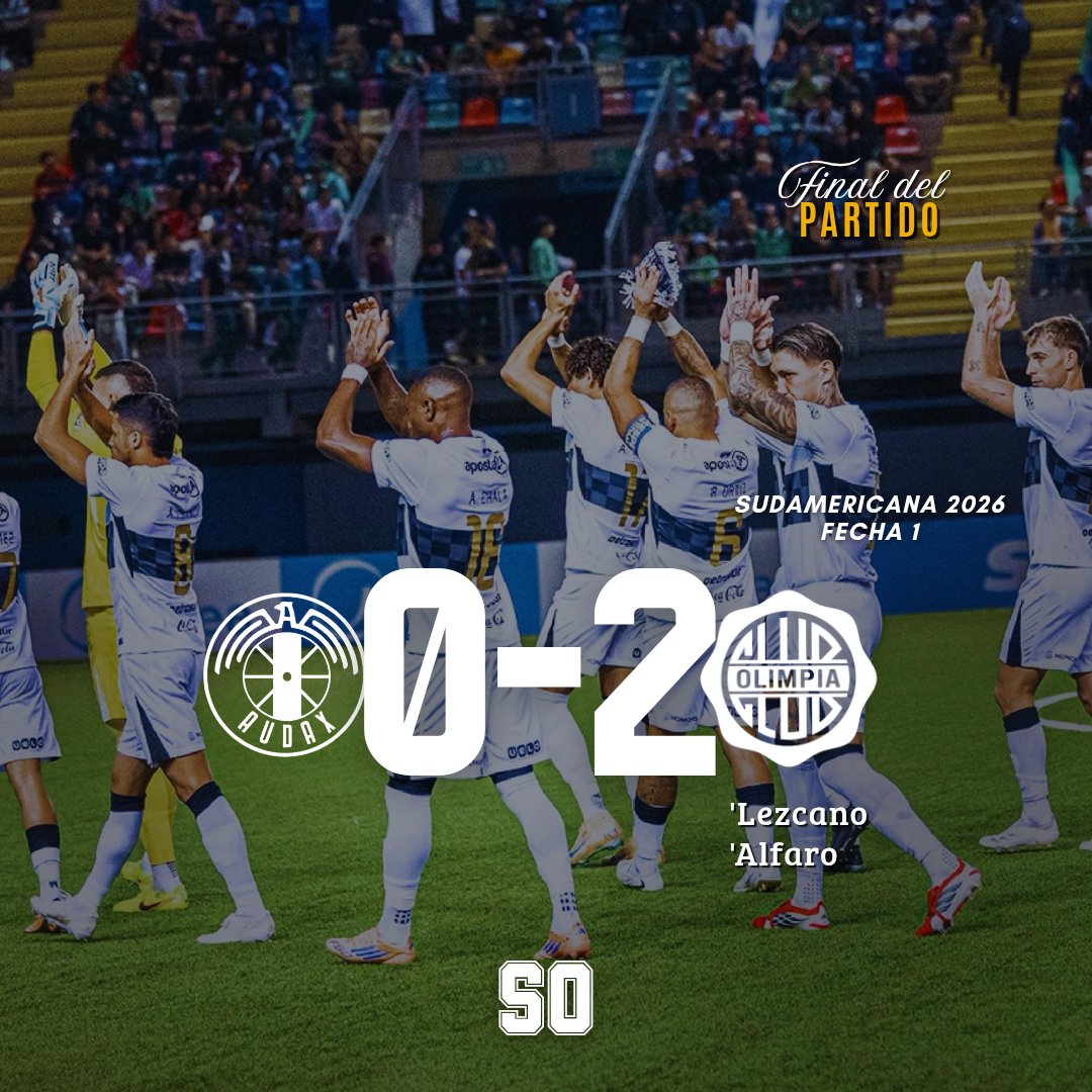 SomosOlimpia's tweet photo. 🔚 Debut triunfal de Olimpia en Chile, imponiendo presencia como los equipos COPEROS acostumbran.
Arranca liderando el Grupo G. https://t.co/Y9PfzGDomP