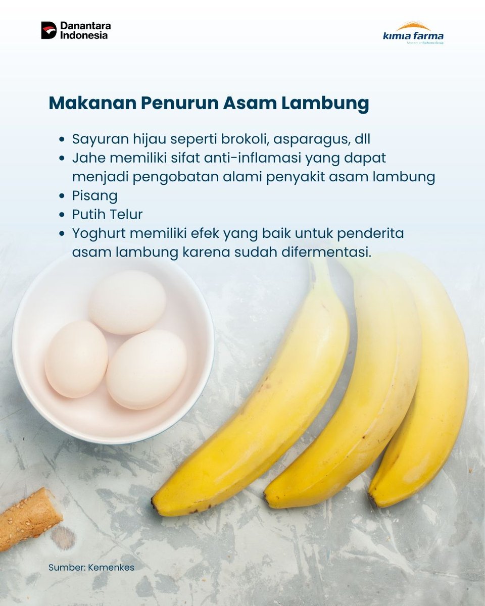 kimiafarmaind's tweet photo. Sering merasa perih di ulu hati, mual, atau dada panas? Bisa jadi itu tanda asam lambung lagi naik. Tapi tenang, #SahabatKaef nggak selalu harus bergantung pada obat

Yuk, kenali 5 makanan “penyelamat” ini sebelum salah pilih menu lagi

#asamlambung #maag #gerd https://t.co/TKIS5pLkde