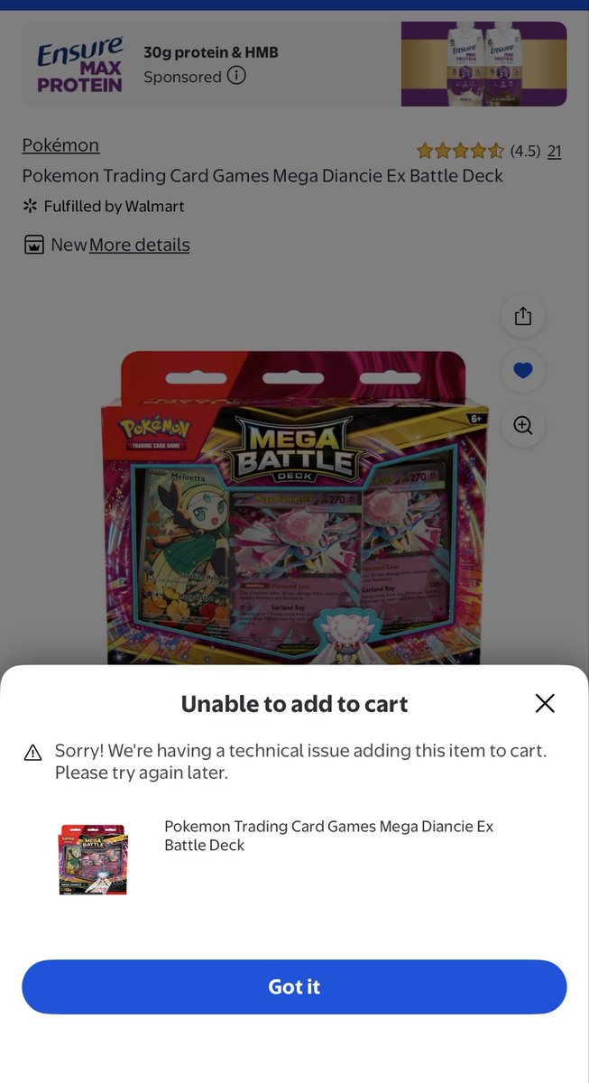 Dallascowboy909's tweet photo. @PokemonRestocks Just happened to me again!! https://t.co/1q8n7dV3g9
