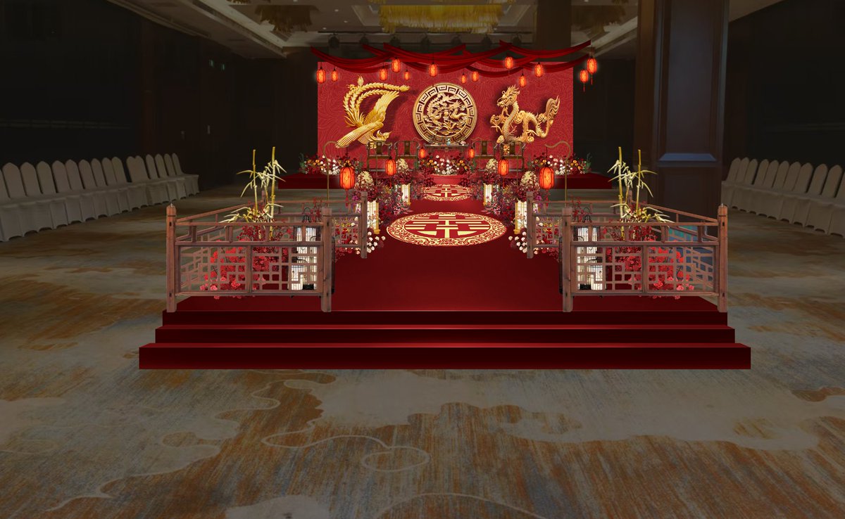 有个姐妹快结婚了，想咨询一下友友们中式婚礼背景选图一还是图二🧐