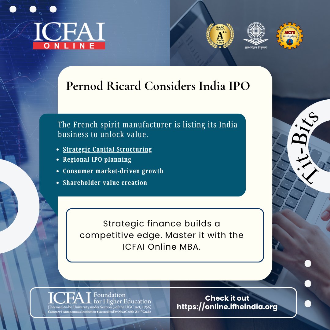 IcfaiOnline's tweet image. Strategic finance builds a competitive edge. Master it with the ICFAI Online MBA.

Know more: online.ifheindia.org

#StrategicFinance #CompetitiveEdge #ICFAIOnlineMBA #FinanceMastery #onlinelearning #MBAJourney #CareerGrowth #FinancialStrategy #BusinessLeadership