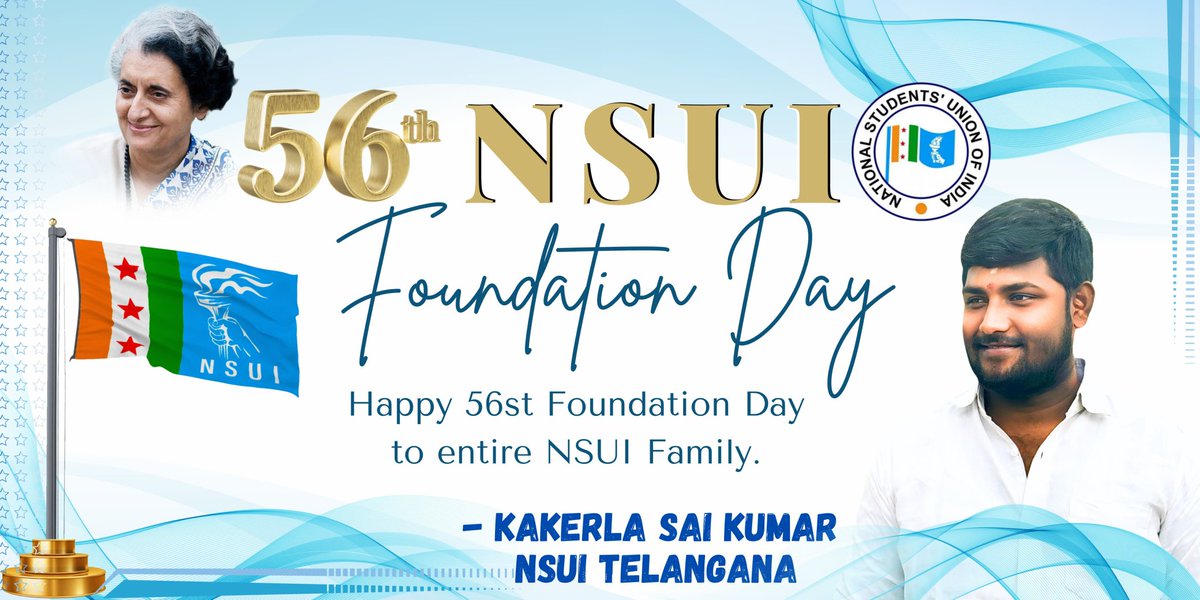 SaiKakerla's tweet image. "As NSUI celebrates its foundation day, we honor our unwavering spirit—of fearless youth, democratic values, and a relentless pursuit of justice." 
.
#formationday
#nsuiformationday