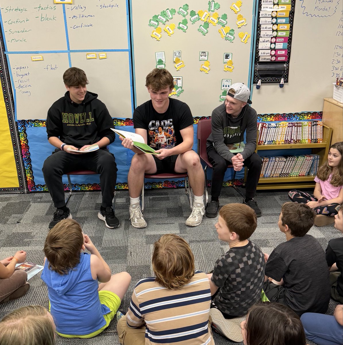 Jaxson99Pierce's tweet photo. I had a fantastic time reading to our future highlanders and one of our local elementary schools! It was an honor to give them this experience. I hope to do it again in the future! @FootballHowell #marchisreadingmonth https://t.co/FvKr9KBl7m