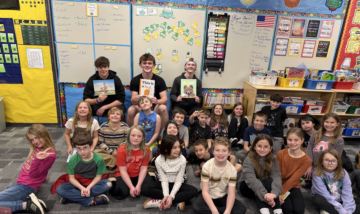 Jaxson99Pierce's tweet photo. I had a fantastic time reading to our future highlanders and one of our local elementary schools! It was an honor to give them this experience. I hope to do it again in the future! @FootballHowell #marchisreadingmonth https://t.co/FvKr9KBl7m