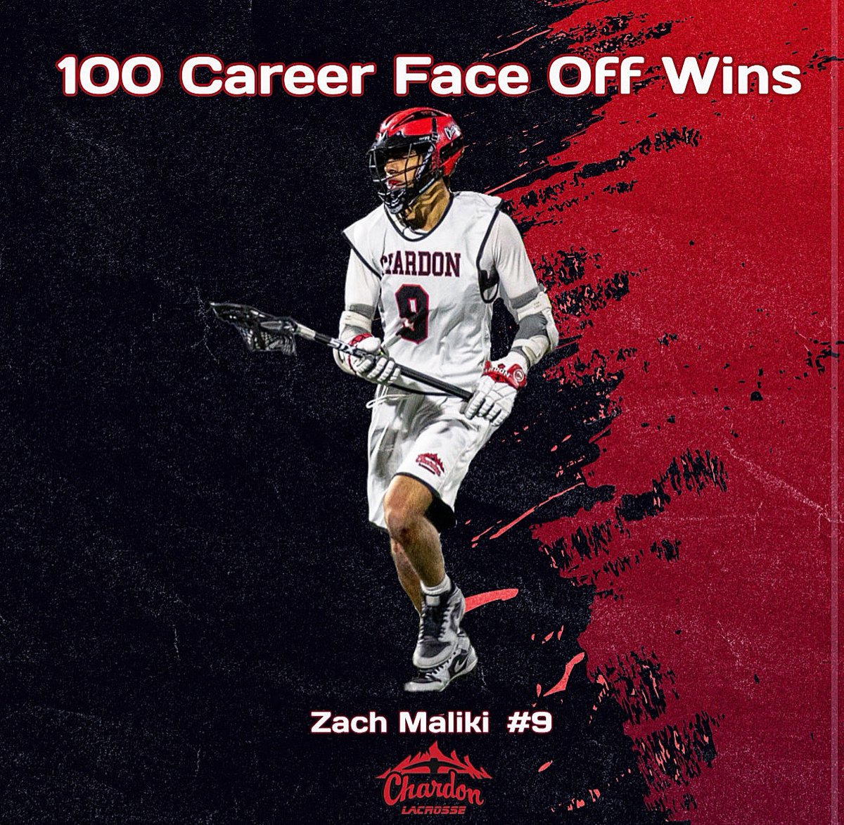 Congratulations to Senior Zach Maliki on earning his 100th career face off win this past