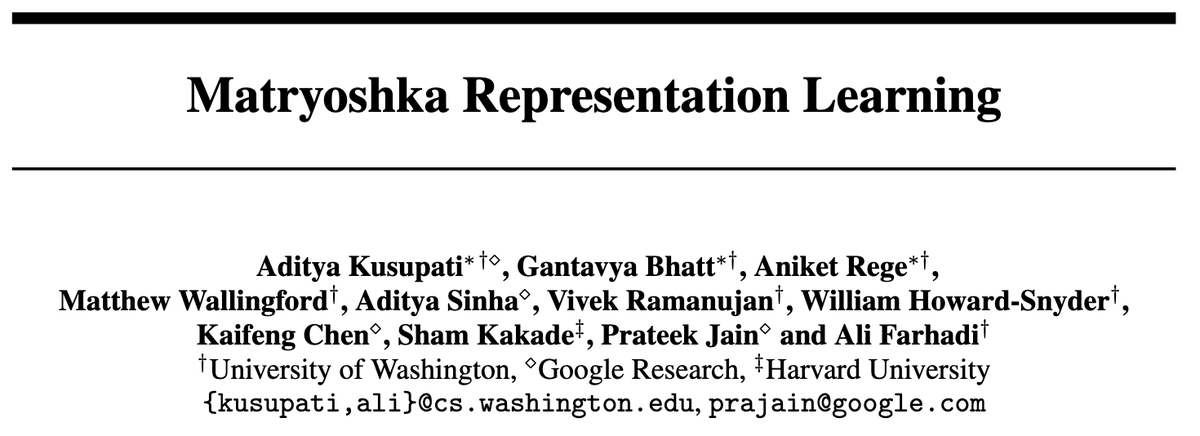 Matrioshka Representation Learning (2024, Google Research)

A common problem with embedding models is retrieval cost. Embeddings can be costly to store and retrieve, especially if you store embeddings for huge databases (e.g. 100B documents) [1/N]