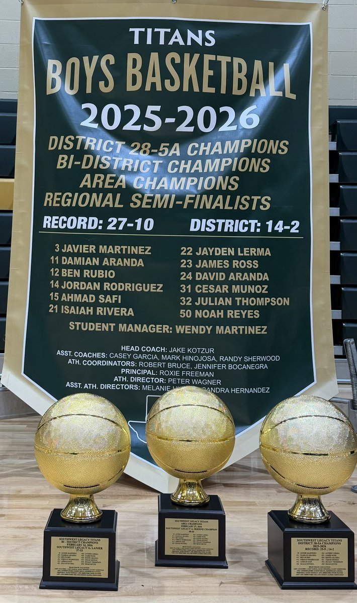 swisd_swlbbball's tweet photo. Tonight we were able to honor our players, parents and community by raising the 1st Boys Basketball banner in program history!
A lot of blood, sweat and tears poured into our season together and we want to thank all of our support systems who made this year possible!

#TitanPride https://t.co/hZOXF7Cd3Y