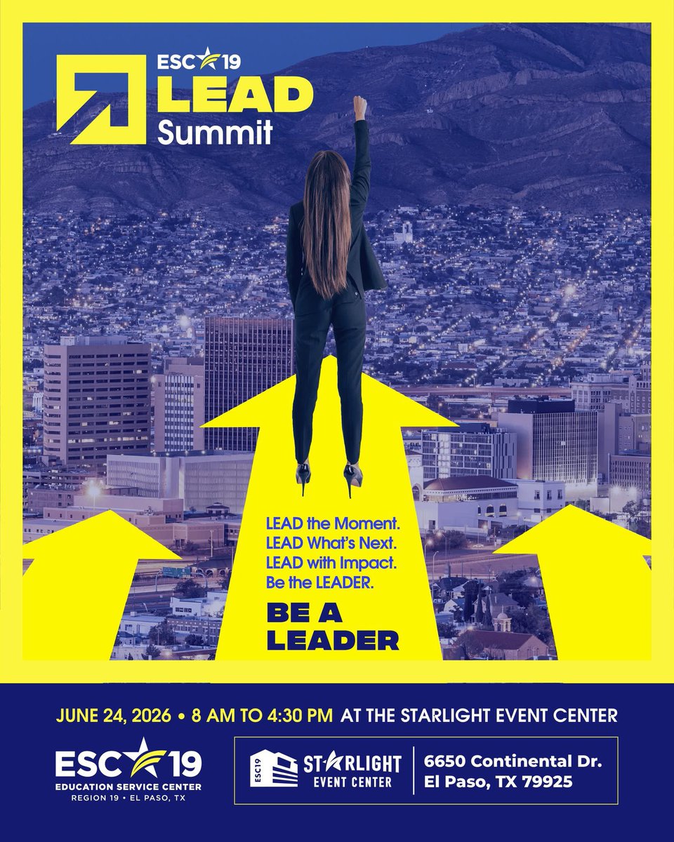 ESCRegion19's tweet photo. Designed to elevate, connect, and inspire educational leaders across the region, our inaugural LEAD Summit is almost here! 

A full day of meaningful learning, collaboration, and forward-focused leadership development!

EARLY BIRD LIVE NOW:

https://t.co/bOZYxRIEtd

#WeR19 https://t.co/EzoAa8eEZf