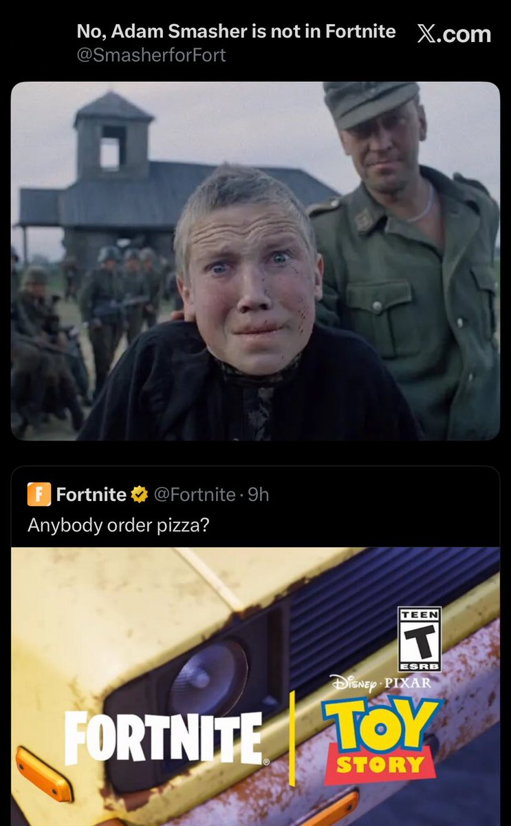 No, Adam Smasher is not in Fortnite tweet media