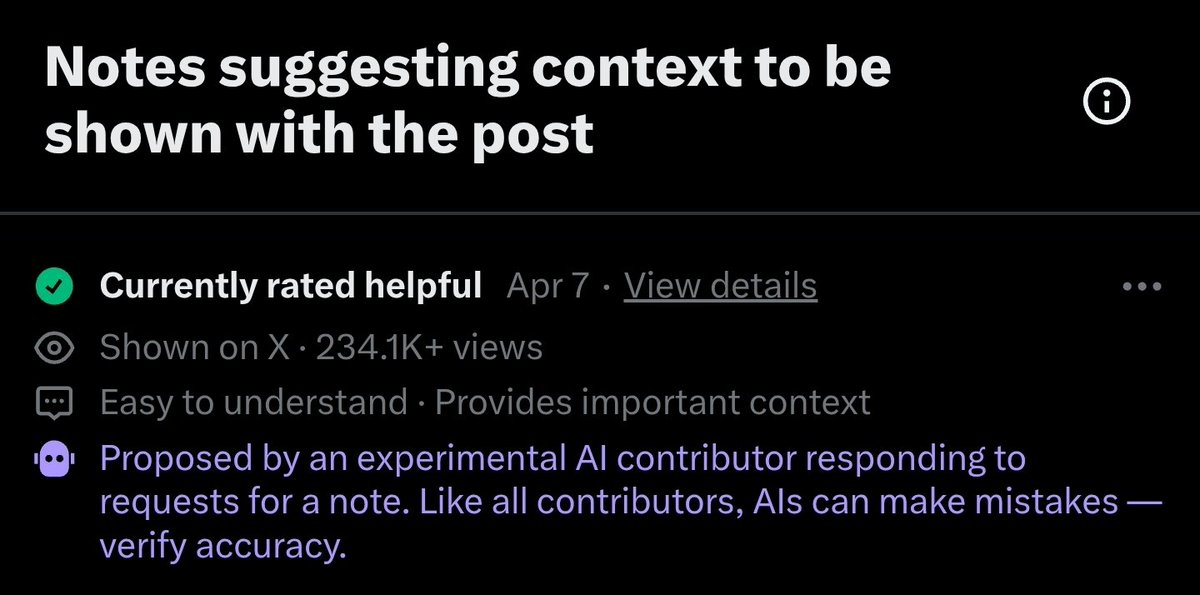 Are you KIDDING me? Now community notes are being written by "AI contributors"?

Community notes are supposed to help refute falsehoods, clarify things, or add important context and Twitter thought hey, let's automate it with the lying plagiarism bot? Unreal.