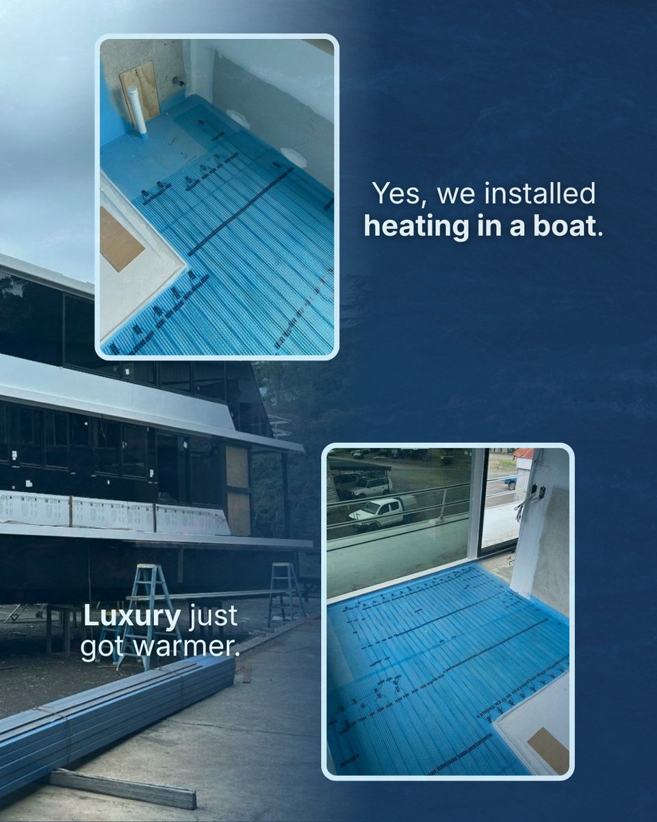Hotwire_Heating's tweet photo. Underfloor heating… but make it marine 🚤🔥
This custom install proves one thing, comfort shouldn’t stop at your front door. https://t.co/4dF4BEhmwI