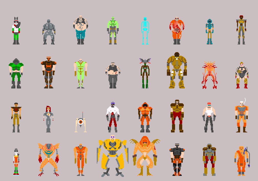 All Quake 3 Arena characters in NES sprite form
To scale and in alphabetical order

Art by devilrose