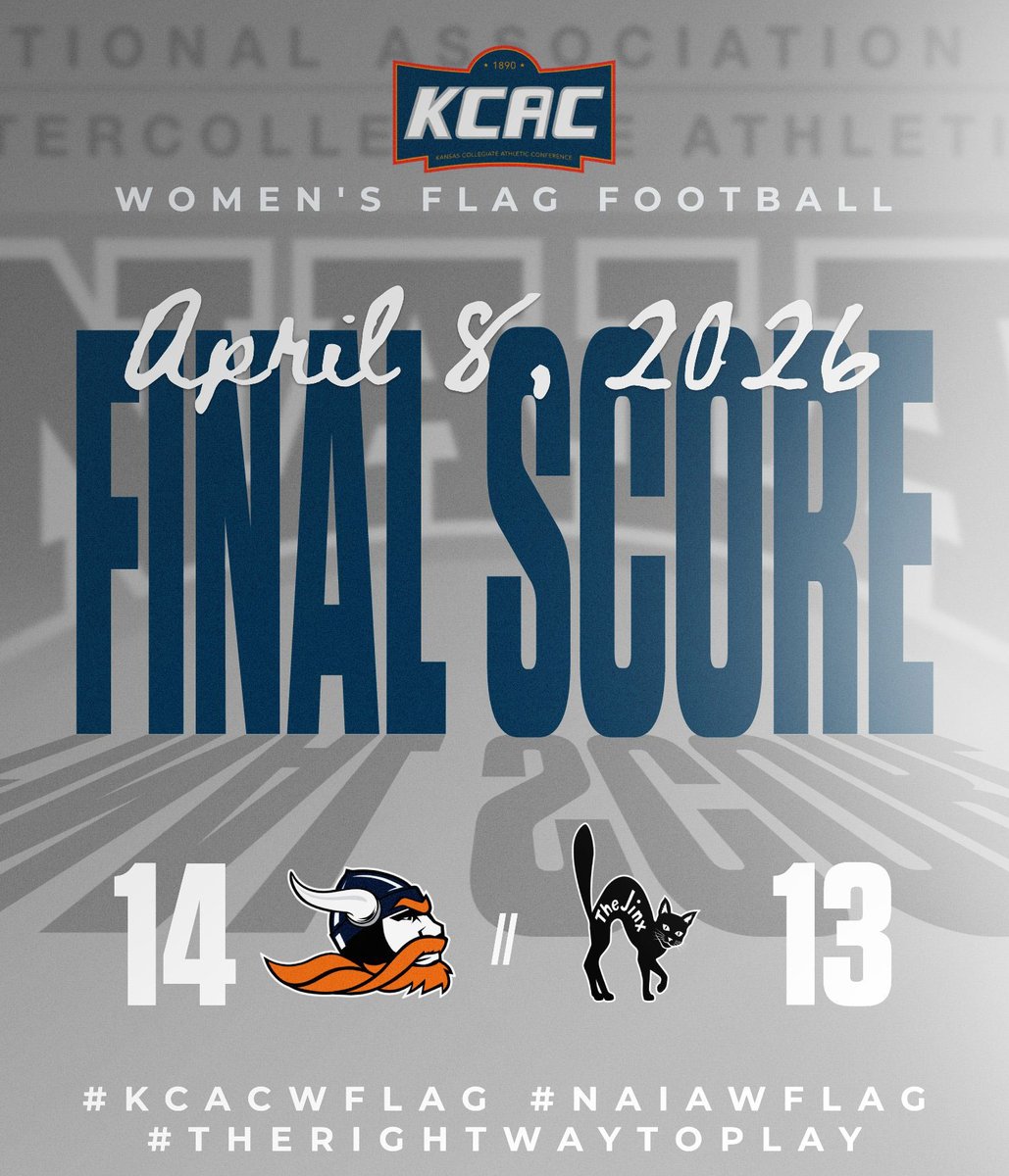 kcacsports's tweet photo. Here are the final scores from today's #KCACwflag conference matchups! #KCACscores #NAIAWFlag #TheRightWayToPlay

@NAIA @NAIAFBALL https://t.co/bgvMYrowWH