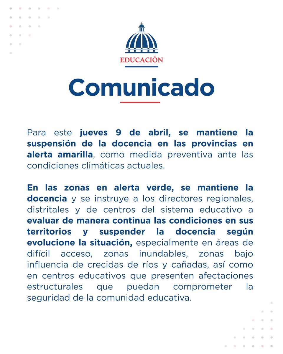 Ministerio Educación RD tweet media
