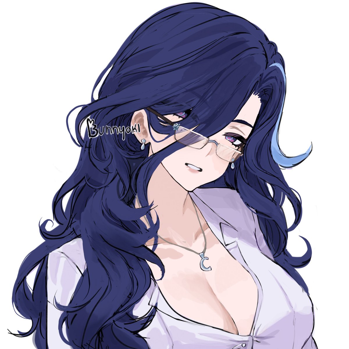 bunnyoki's tweet image. clorinde with glasses