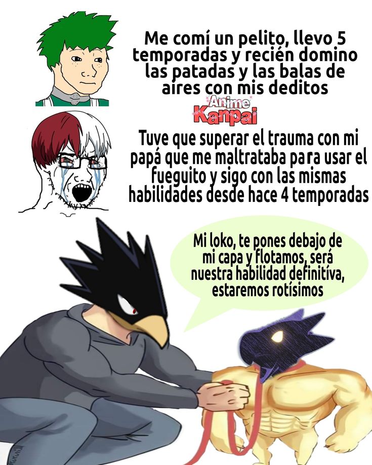 Cómo amo los memes de pinterest.

Creditos a su perspectivo autor.
El que hizo esté meme es una mente 
#Myheroacademia #yokoyami #shoto #midoria