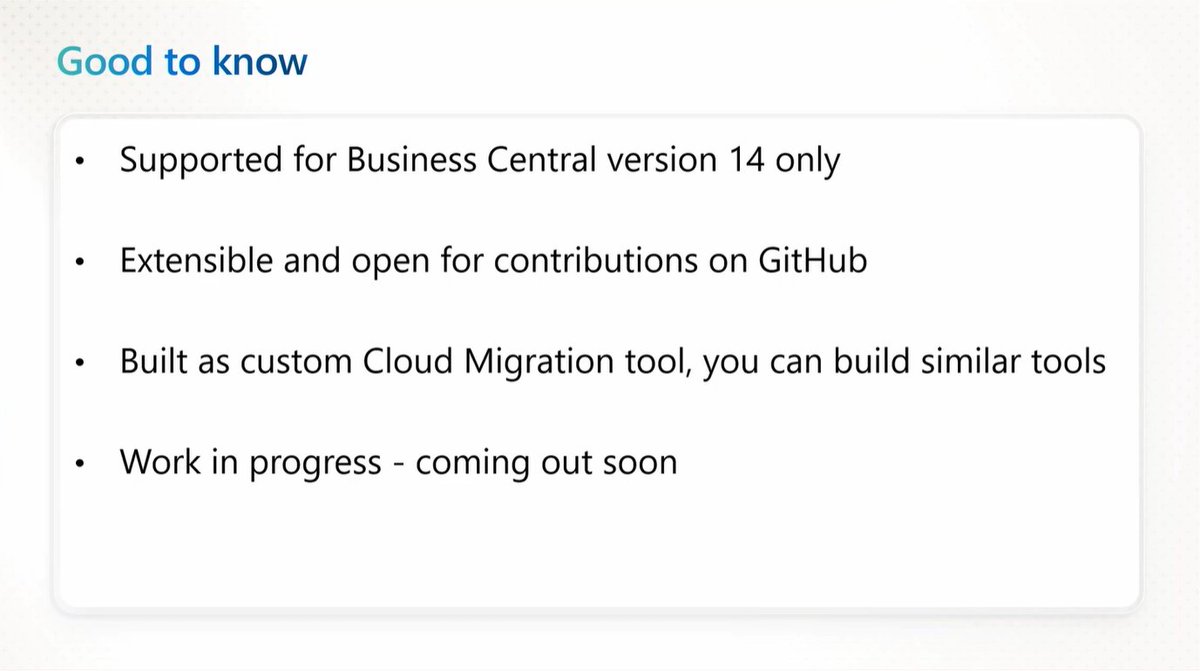 yzhums's tweet image. Business Central 2026 release wave 1 (BC28): BC14 Reimplementation tool
More details in What's new: Cloud Migration tooling
youtu.be/6bX7Ab4KYMA?si…

#Dynamics365 
#Dynamics
#MSDyn365
#MicrosoftDYN365 
#MSDyn365BC
#businesscentral
