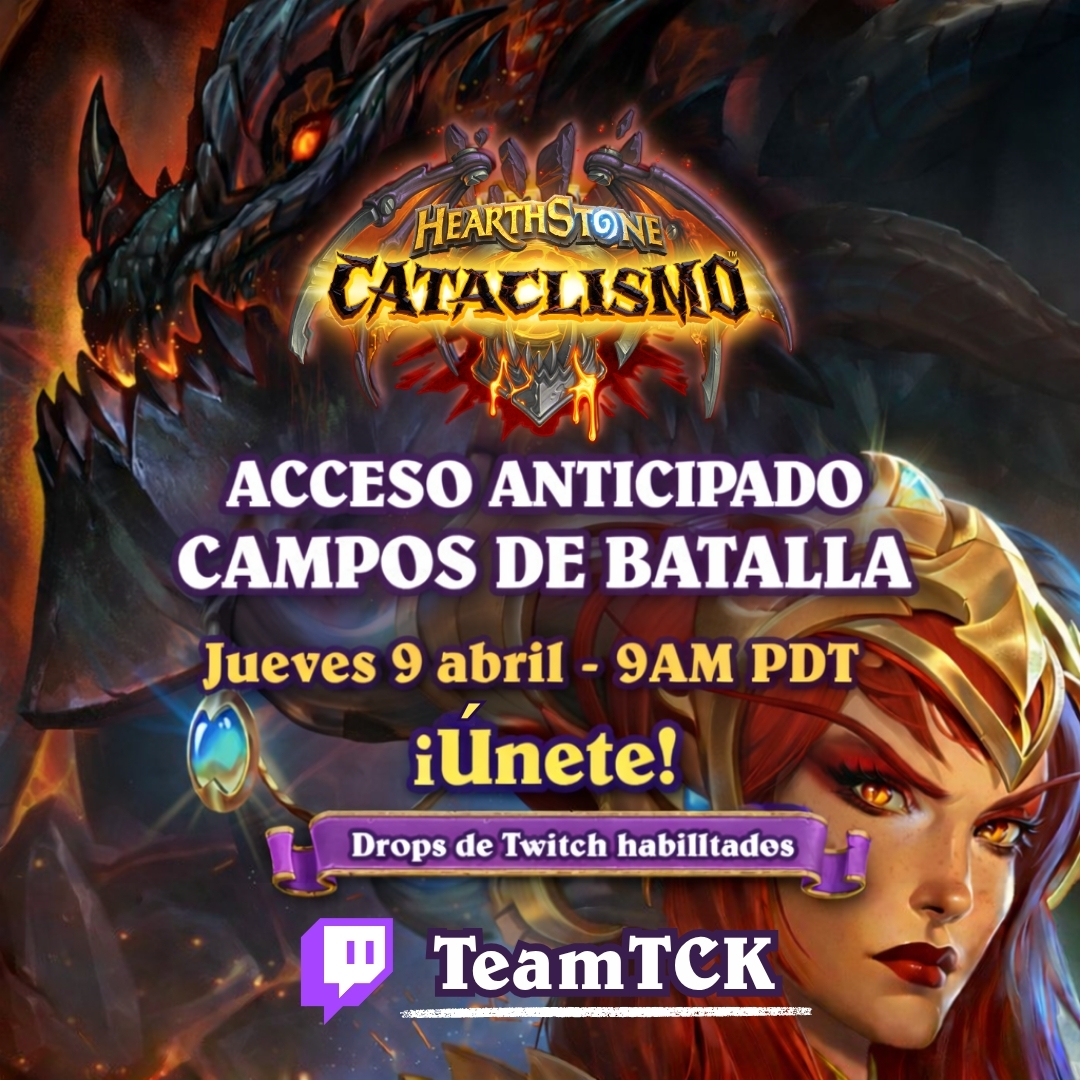 TcK_HS's tweet photo. 🚨 MAÑANA: EARLY ACCESS BG's 🚨

Nuevas mecánicas, nuevas decisiones… 👹 Carroña o 🐲Cromadraco ¿qué eliges?

Vamos con todo… ¡y sorteos! 🔥 Cortesía de @PlayHSLATAM 

👉 ¿Jugaremos tempo limpio… o greedy hasta morir? 😎👍 El caos apenas comienza... https://t.co/1eLQCK5IX4