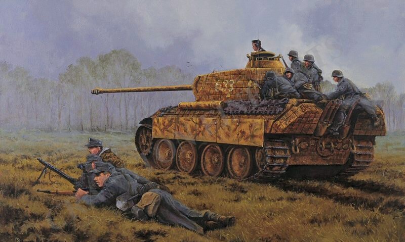 WW2HQ's tweet image. "Fight for Kowel, Poland, March/April 1944" by David Pentland. #WWII #WW2