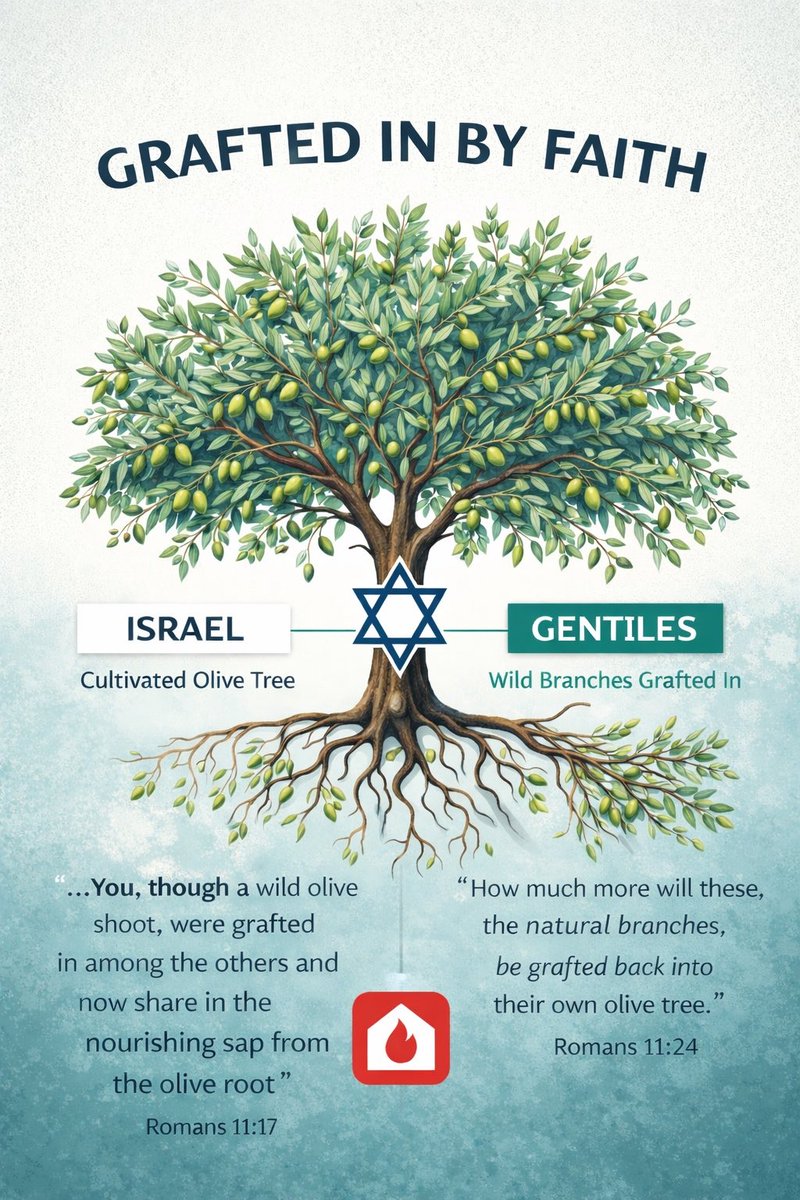 HOD_online's tweet photo. Paul describes Israel as the natural olive tree in Romans 11, with Gentile believers as the wild branches grafted in.
We now share in the nourishing root and promises of God. #Romans11 #Paul https://t.co/Yg4P2RCMqT