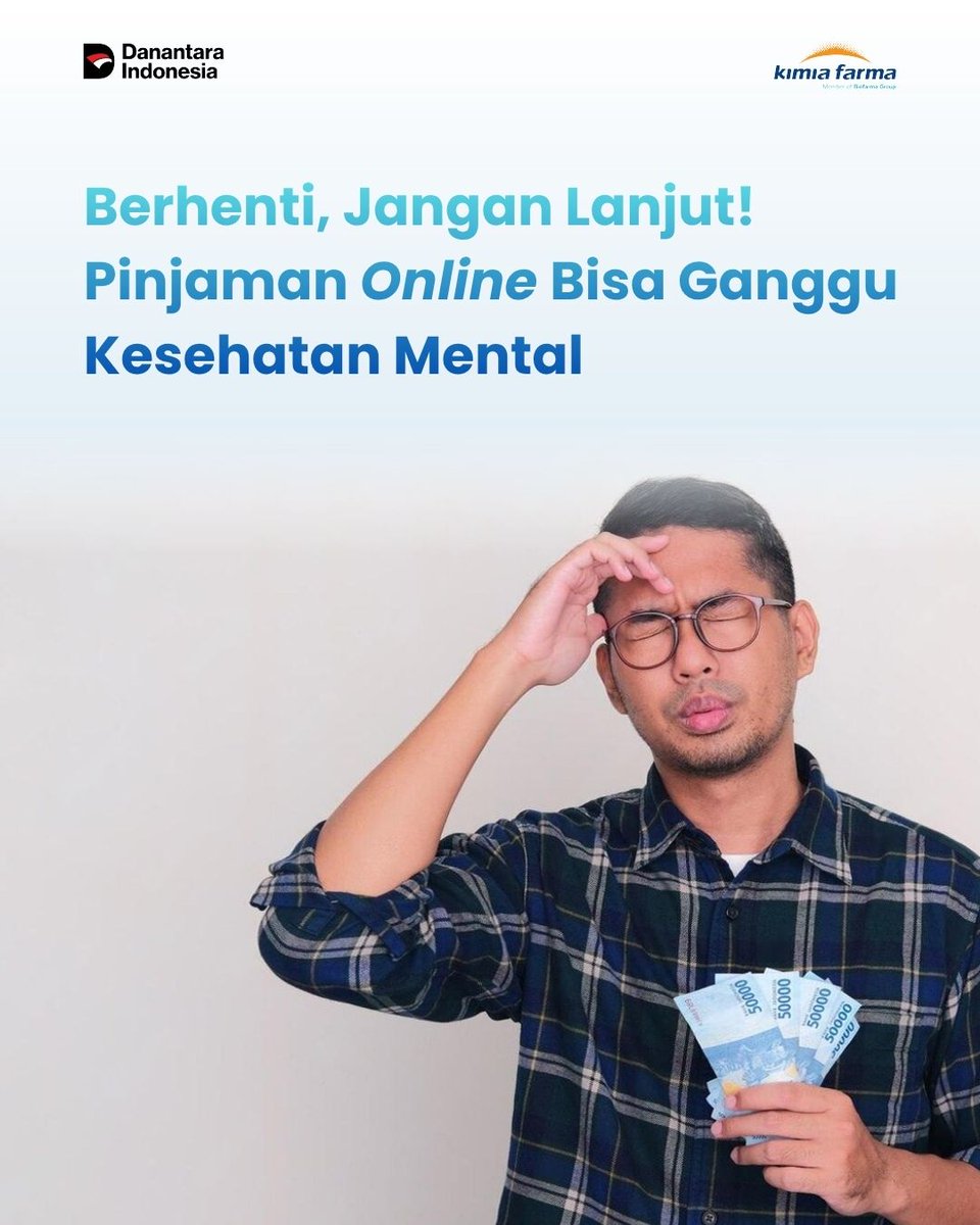 kimiafarmaind's tweet image. Awalnya kelihatan membantu, tapi lama-lama bikin cemas, overthinking, bahkan susah tidur. 

Tekanan dari pinjaman online bisa berdampak serius ke kesehatan mentalmu.

Share ke teman atau keluarga siapa tahu mereka juga lagi butuh info ini!

#pinjol #pinjamanonline
