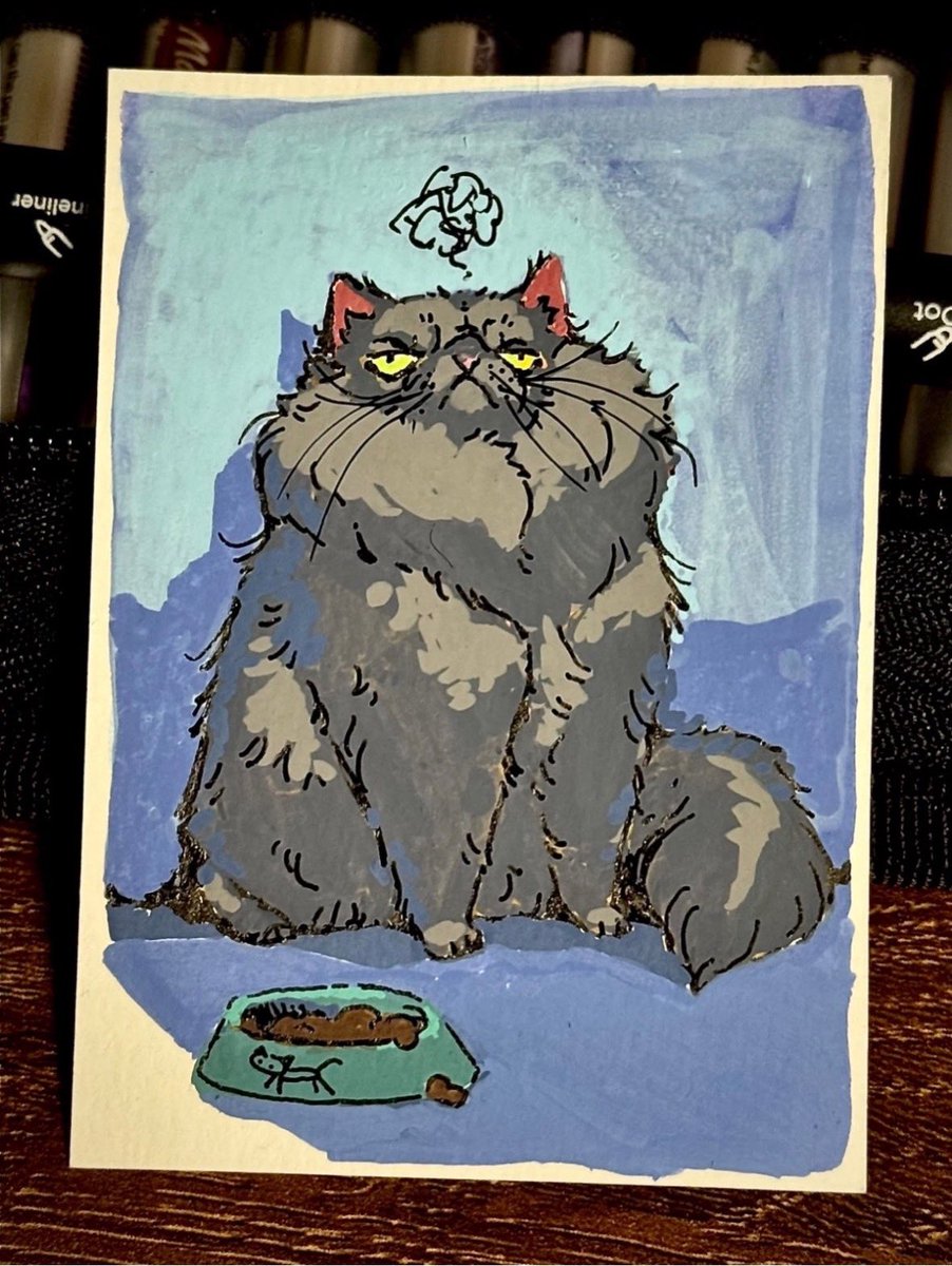 SnobbyDactyl's tweet photo. “This is NOT my Pâté” >:(
.
i often forget to promote my work, so @CrisKatArt has insisted that i finally announce i’m doing ACEOs! (essentially art trading cards)
.
they will be auctioned with Criskat’s floral pieces (AMAZING btw) here:
✨ https://t.co/RjApHaffbI ✨
.
(1/2) https://t.co/EOmA3D3108