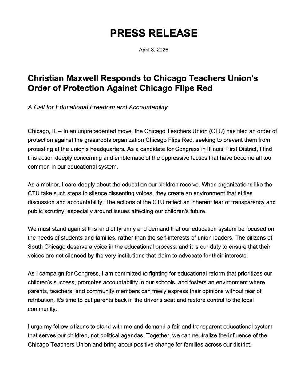 themodpun's tweet photo. Chicago kids aren't leverage Stacey.
The Chicago Teacher's Union can't punk out when they get protested.
It is the people's right to protest, to assemble, to rally.
We won't be silenced.
March on @FlipChicagoRed
#chicagoteachersunion #ChicagoRepublicans #IllinoisRepublicans https://t.co/uTVRKZdjXB
