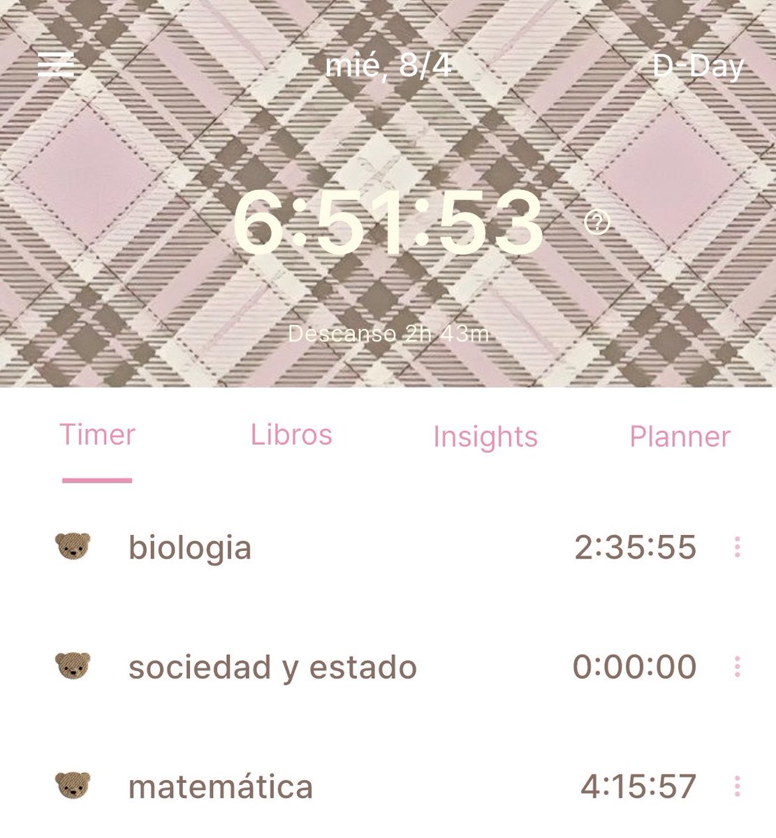cassstudylog's tweet photo. ˋ°•*⁀➷ studylog  0804 ! 

super productivo hoy!! de las 4 horas de matemáticas 2 me las pasé llorando pero finalmente se pudo! (me queda la practica 1 pero eso es problema para mi yo de mañana) https://t.co/VO2lol2BBJ