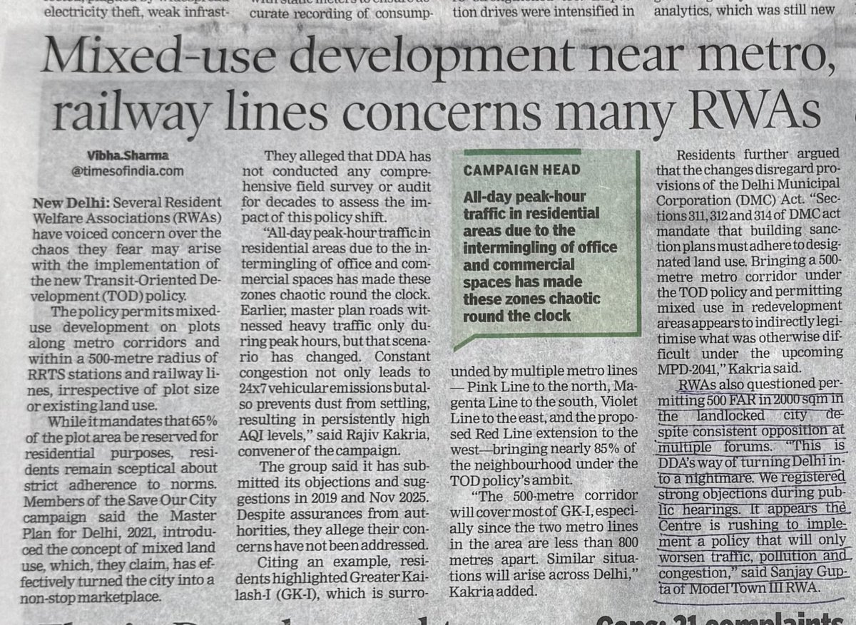 sanjayrssons's tweet photo. जागो सरकार - TOD मतलब mixed land use- सब मास्टर प्लान इसके विरोध में- तो इसे लागू करने की ऐसे क्या जल्दी। हम पिछला AQI नहीं भूले है- इस बिल्डर पालिसी से तो pollution की बहुत विकट मार दिल्ली पर पड़ेगी ⁦@mlkhattar⁩ ⁦@RekhaGupta_CM⁩ ⁦@LtGovDelhi⁩ ⁦@CMODelhi⁩ https://t.co/rpfk2RwqEm