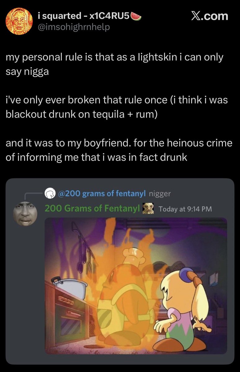 sweatybigbird's tweet image. #Not to beat a dead horse but this person also claims to be black yet this face reveal they posted says otherwise (plus literally several occasions of them saying nigga + the hard r GODDAMN)

can yall white people stop being racist for literally 1 second please im begging