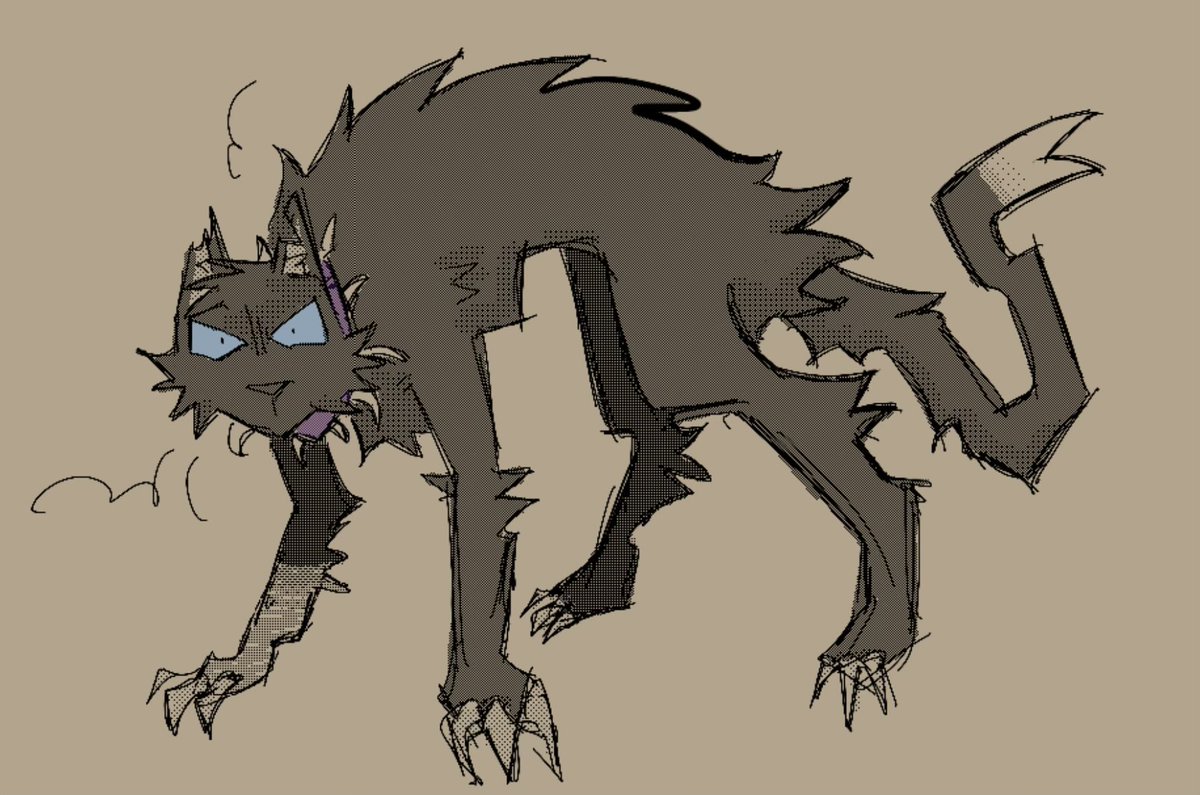 woowsiethe2st's tweet photo. quikc doodle of my distant childhood friend scourge warrior cats https://t.co/SLpm3EivZA