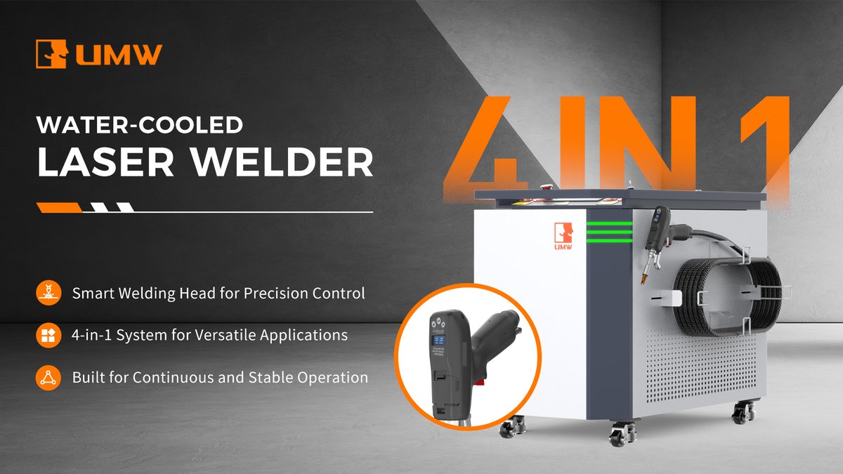 UMW_Tech's tweet photo. Water-Cooled Laser Welding Machine is here! 🚀

✔  Smart Welding Head
✔  4-in-1 System
✔  Built for Continuous &amp; Stable Operation

Reliable performance for industrial welding.

DM us for details!
📧info@umw.top
📱+86 18888300248

#LaserWelding #LaserWelder #MetalFabrication https://t.co/P1TAYSiDfk