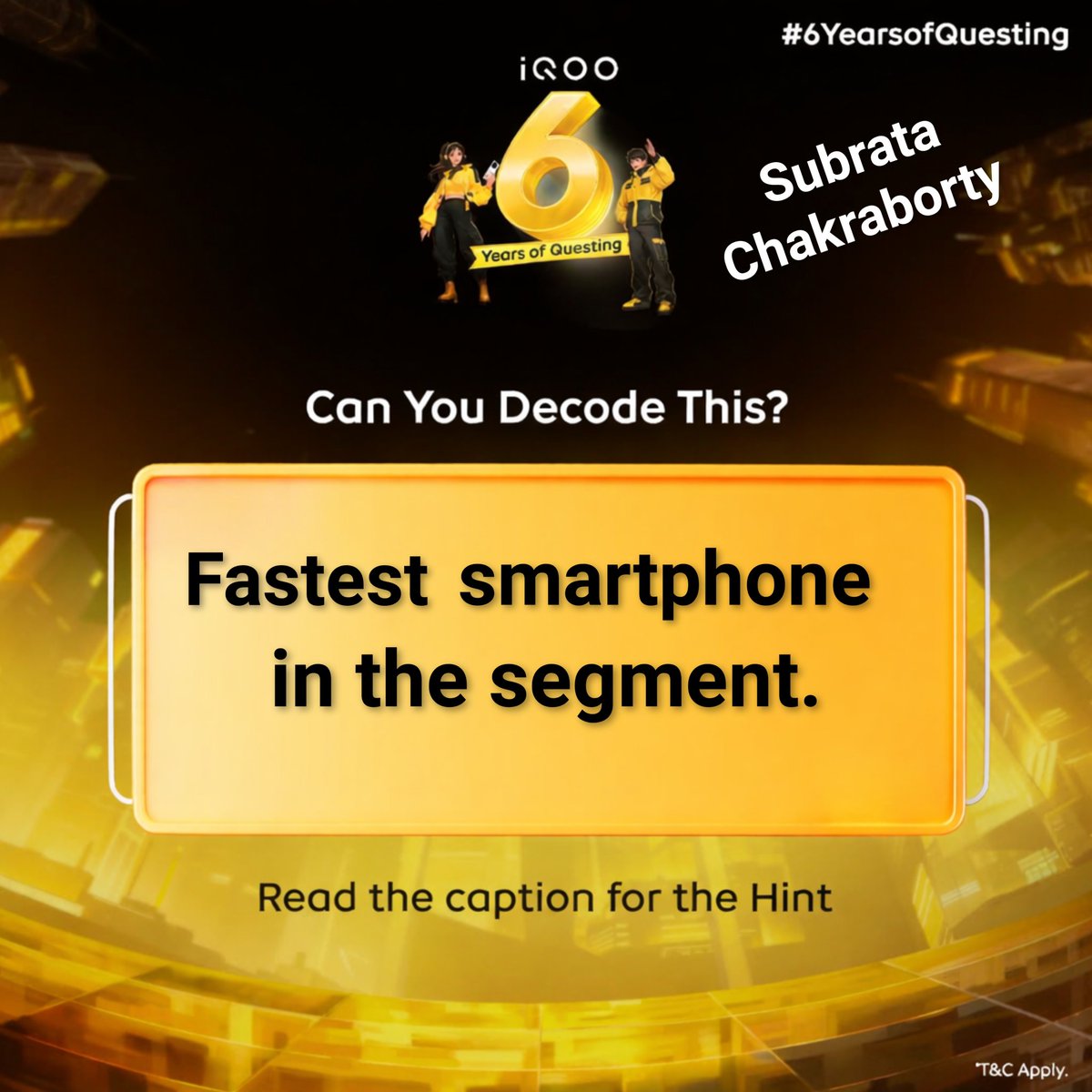 Subrata37606833's tweet photo. @IqooInd Fastest Smartphone in the segment.
📱
#6YearsOfQuesting #iQOO
📱
@IqooInd
Tag:
@Priyank98805229
@nehaagrawa43816
@Aarav_Singh28 https://t.co/7YVnlj7aZe