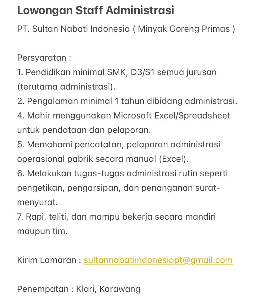 yohanafm_'s tweet photo. Hiring!!!!
#lokerkarawang #lowongankerja https://t.co/EFlnB8DyRs