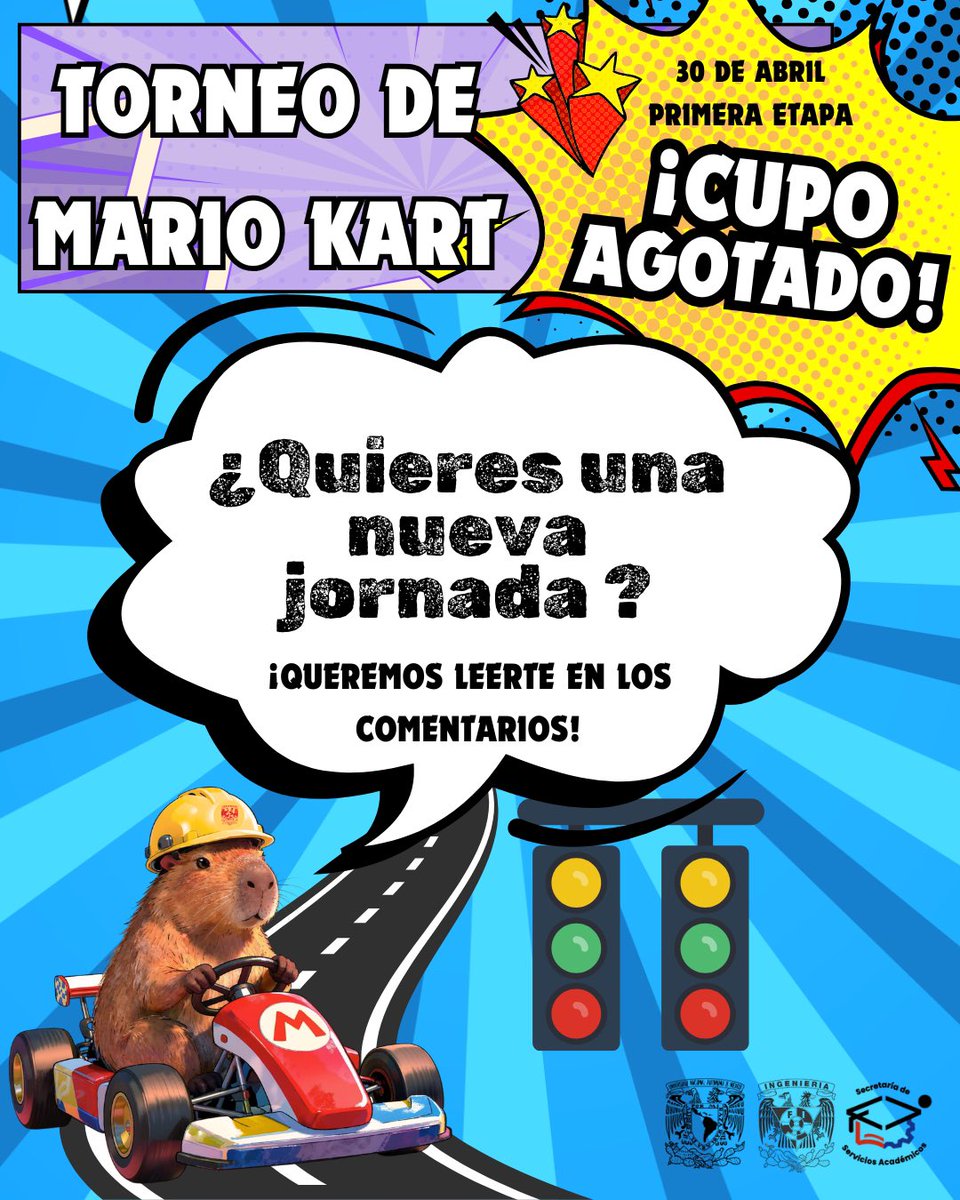 FIUNAM_MX's tweet image. 🏁🔥 TORNEO DE MARIO KART 
👧👶 30 de abril de 2026

🎮💥 Primera etapa: Cupo agotado 

💬 ¿Quieres una nueva jornada?

¡Queremos leerte y saber tu opinión en los comentarios! 👇

#MarioKart #GamingFI # 🎮🔥