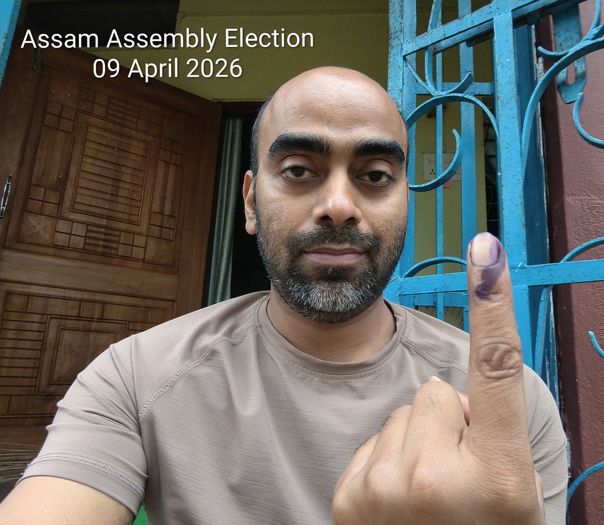 KrishnajeeChau1's tweet photo. @ECISVEEP @ElectionHojai @Hojai_District @DDNewslive @ddnews_guwahati @CMOfficeAssam 

My country ,  my duty .... voted in the Assam Assembly Election 2026 for even a stronger Assam. 
  Joi Aai Axom , Bharat Mata Ki Jai https://t.co/6TUQk6GDCK